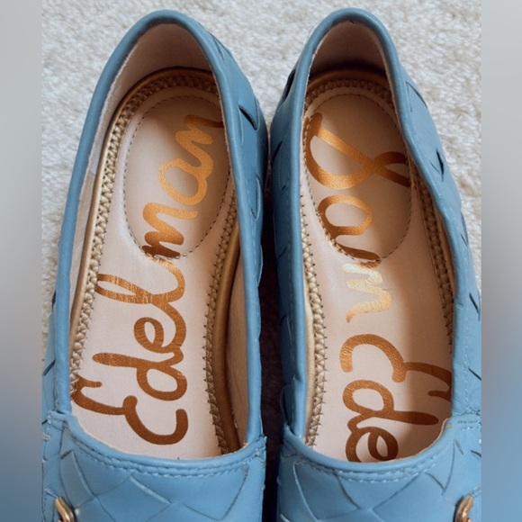 NEW Sam Edelman Loraine Bit Woven Blue Leather Loafers in Aspen Sky Size 7 - Picture 4 of 6